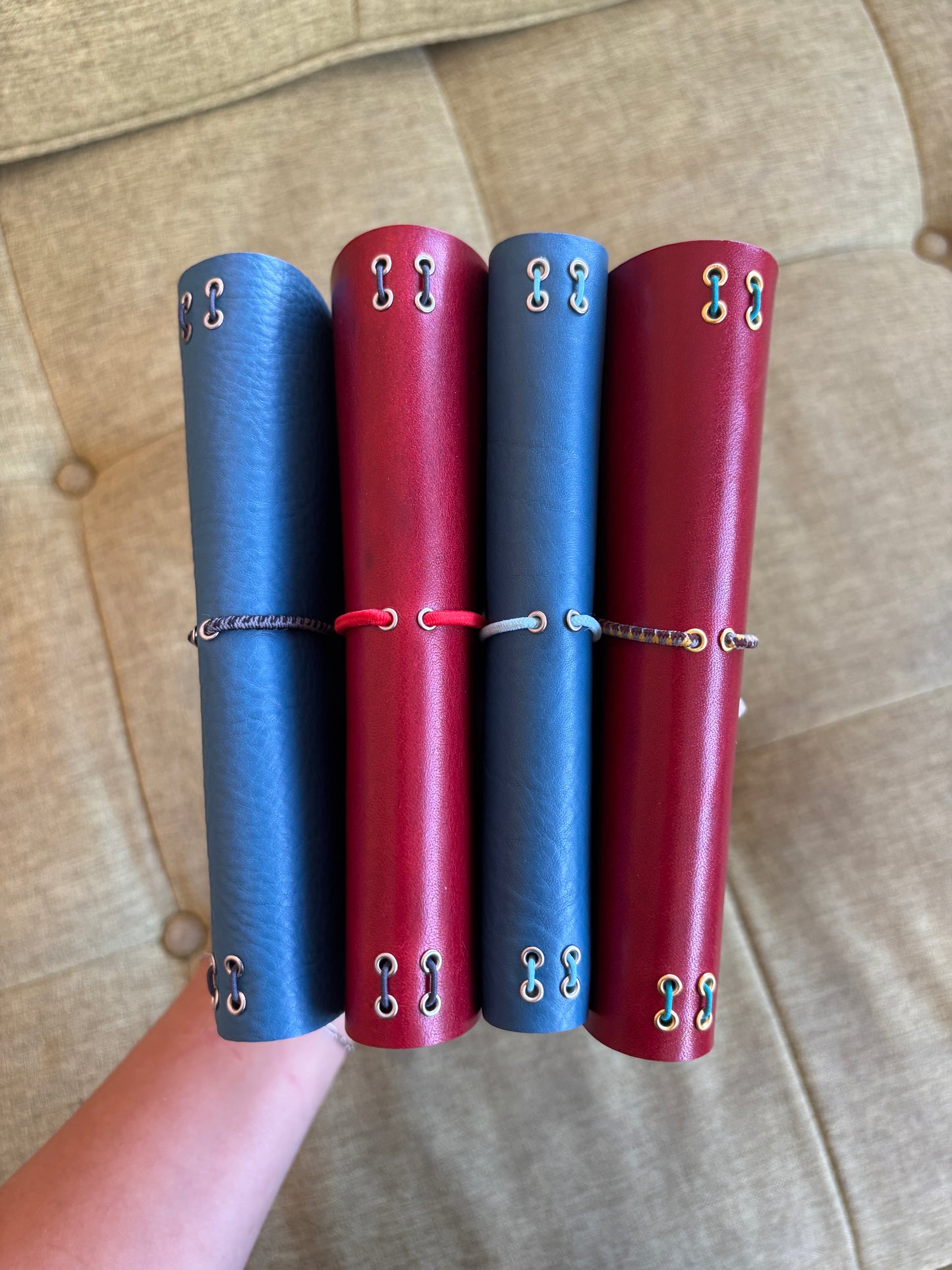 Leather Journal with Ceramic Charm